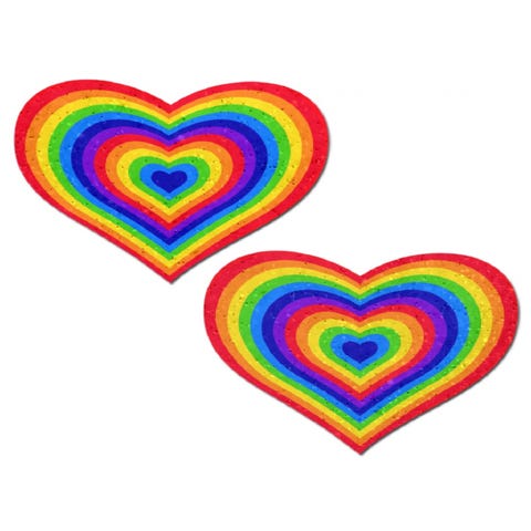 Caches-Tétons Love Coeur Arc-En-Ciel