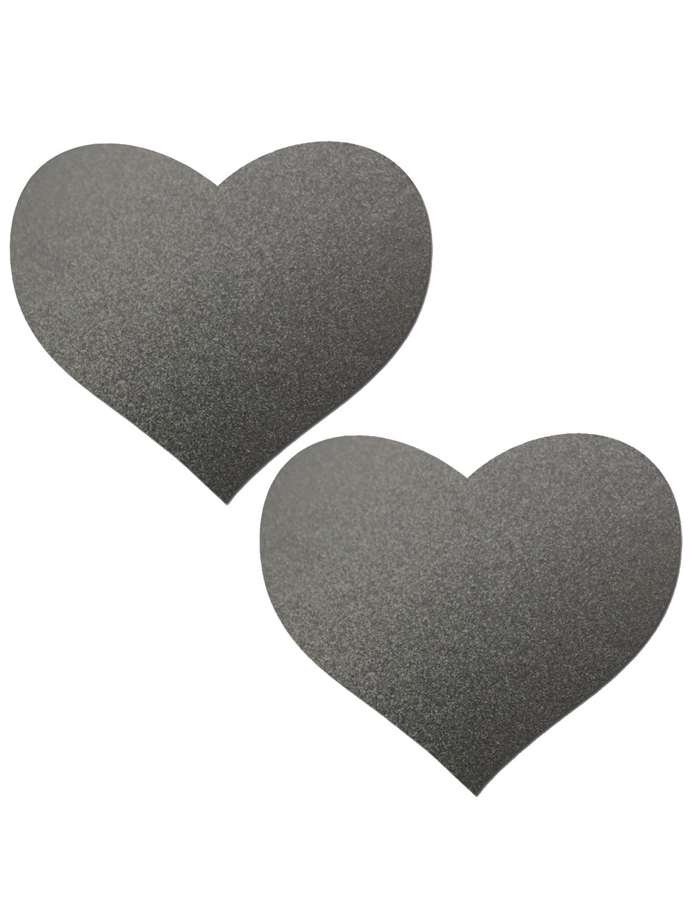 Caches-Tétons Réfléchissant Coeur Gris Métallisé