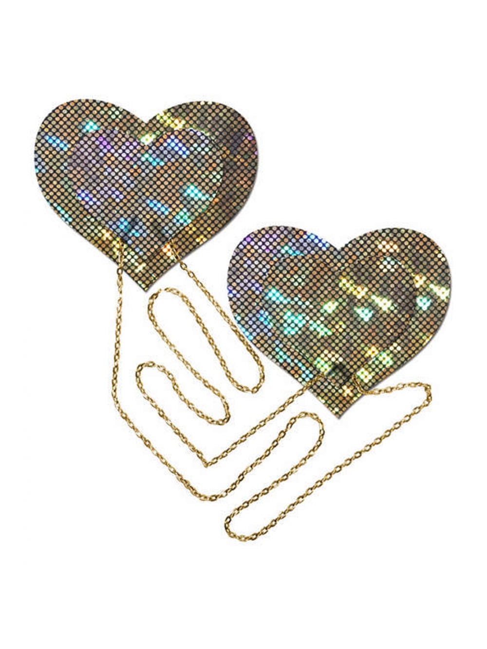 Caches-Tétons Coeur Doré avec Chaînes main product photo