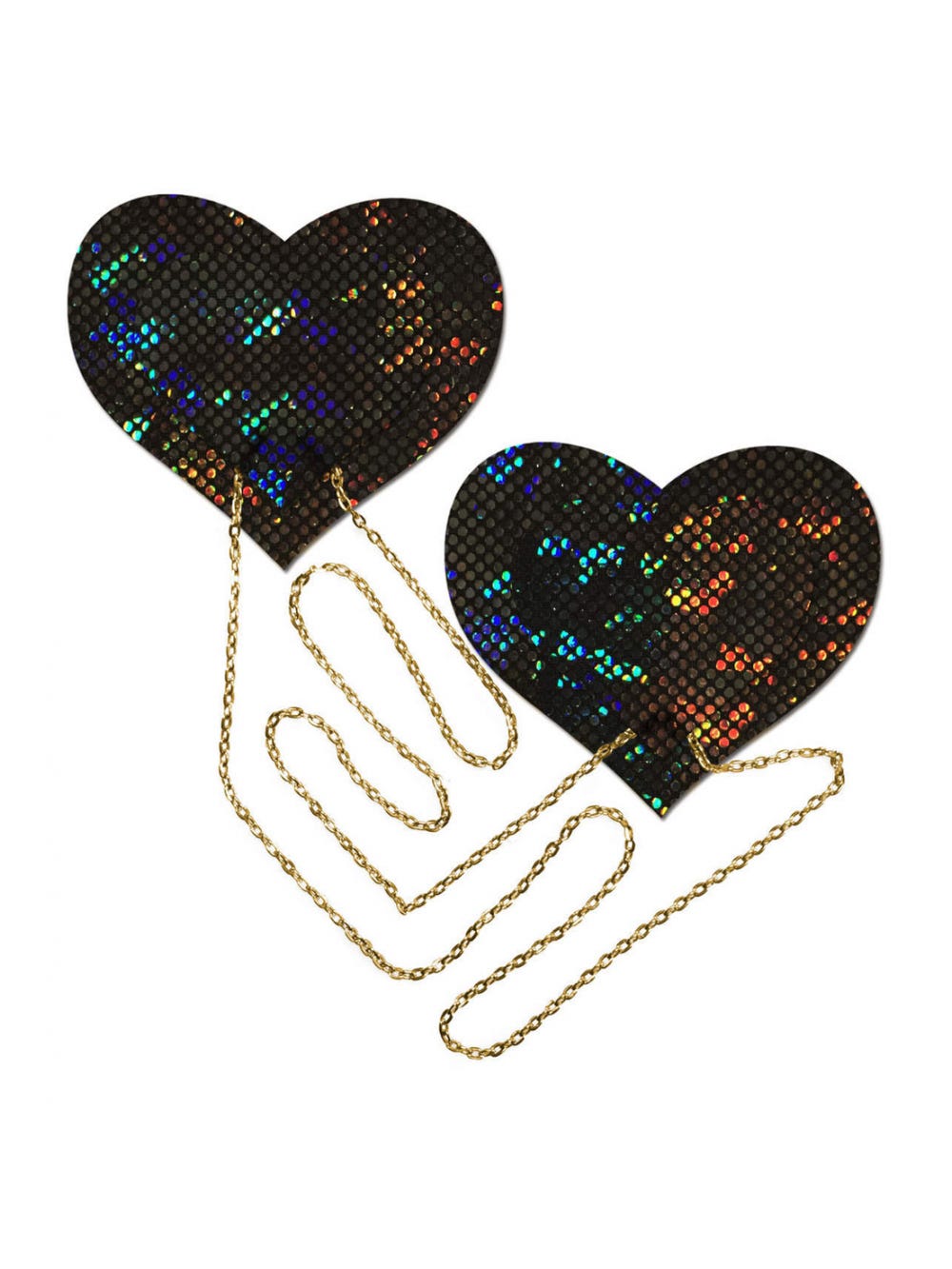 Caches-Tétons Coeur Noir avec Chaînes main product photo