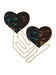 Caches-Tétons Coeur Noir avec Chaînes