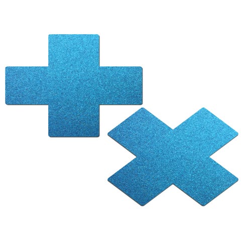 Caches-Seins Réfléchissant Croix Bleu
