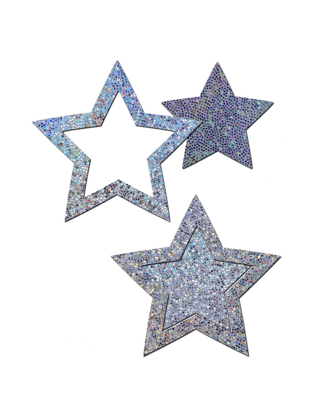 Caches-Tétons Peek-A-Boob Étoile Argentée main product photo