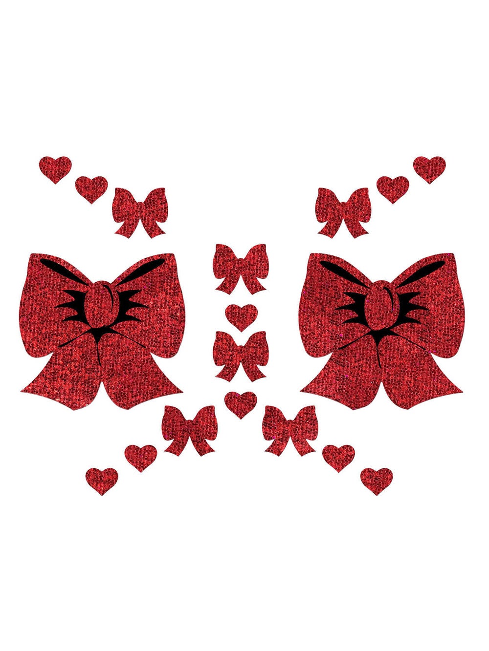 Caches-Tétons Glitter Ruban Rouge