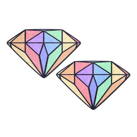 Caches-Seins Diamant Arc-En-Ciel Pastel