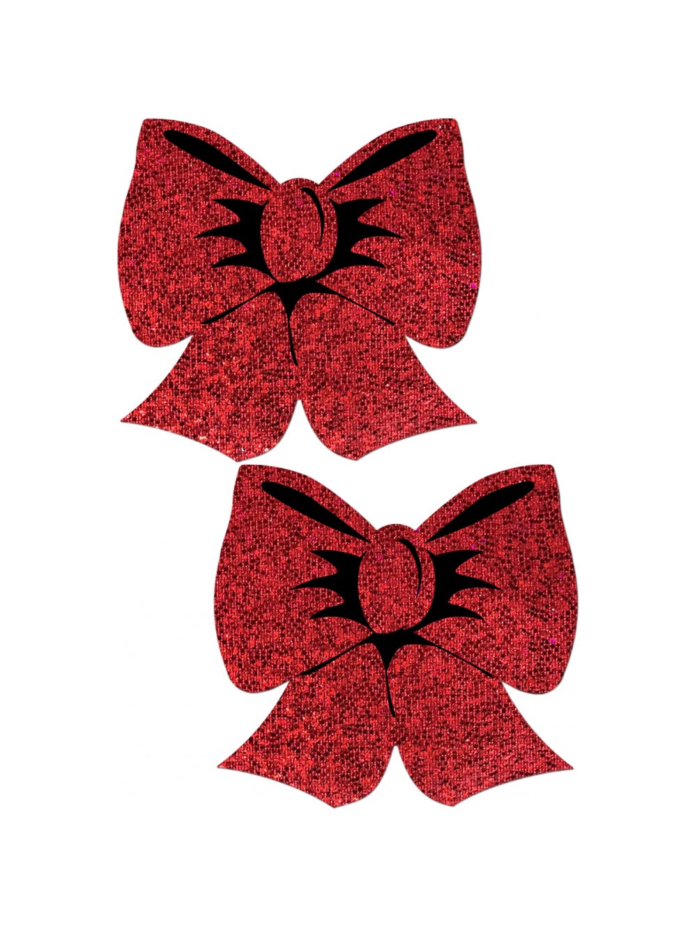 Caches-Tétons Noeud Holographique Rouge main product photo