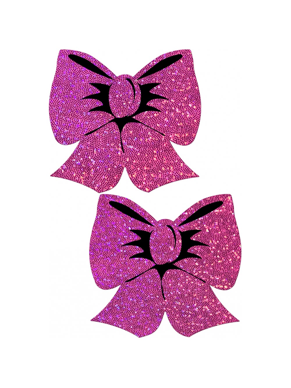 Caches-Tétons Glitter Noeud Rose