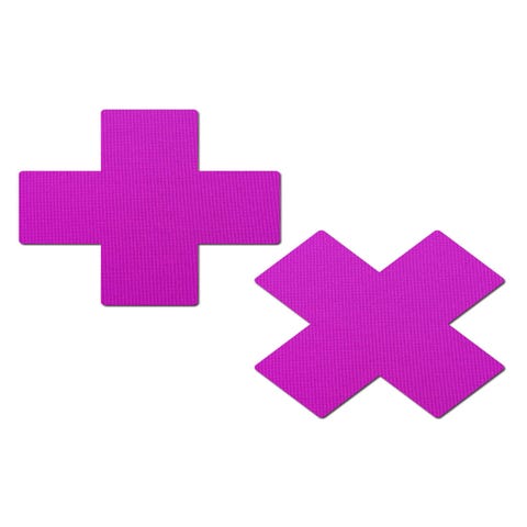 Caches-Seins Croix Néon Violet 