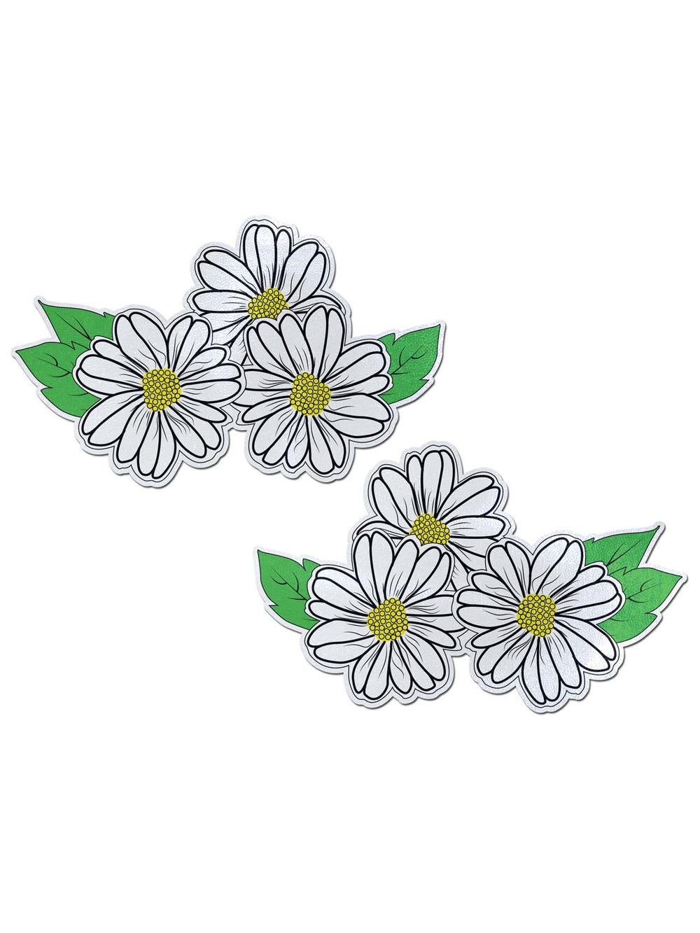 Autocollants Demi Set Fleur Blanche Noire et Jaune main product photo