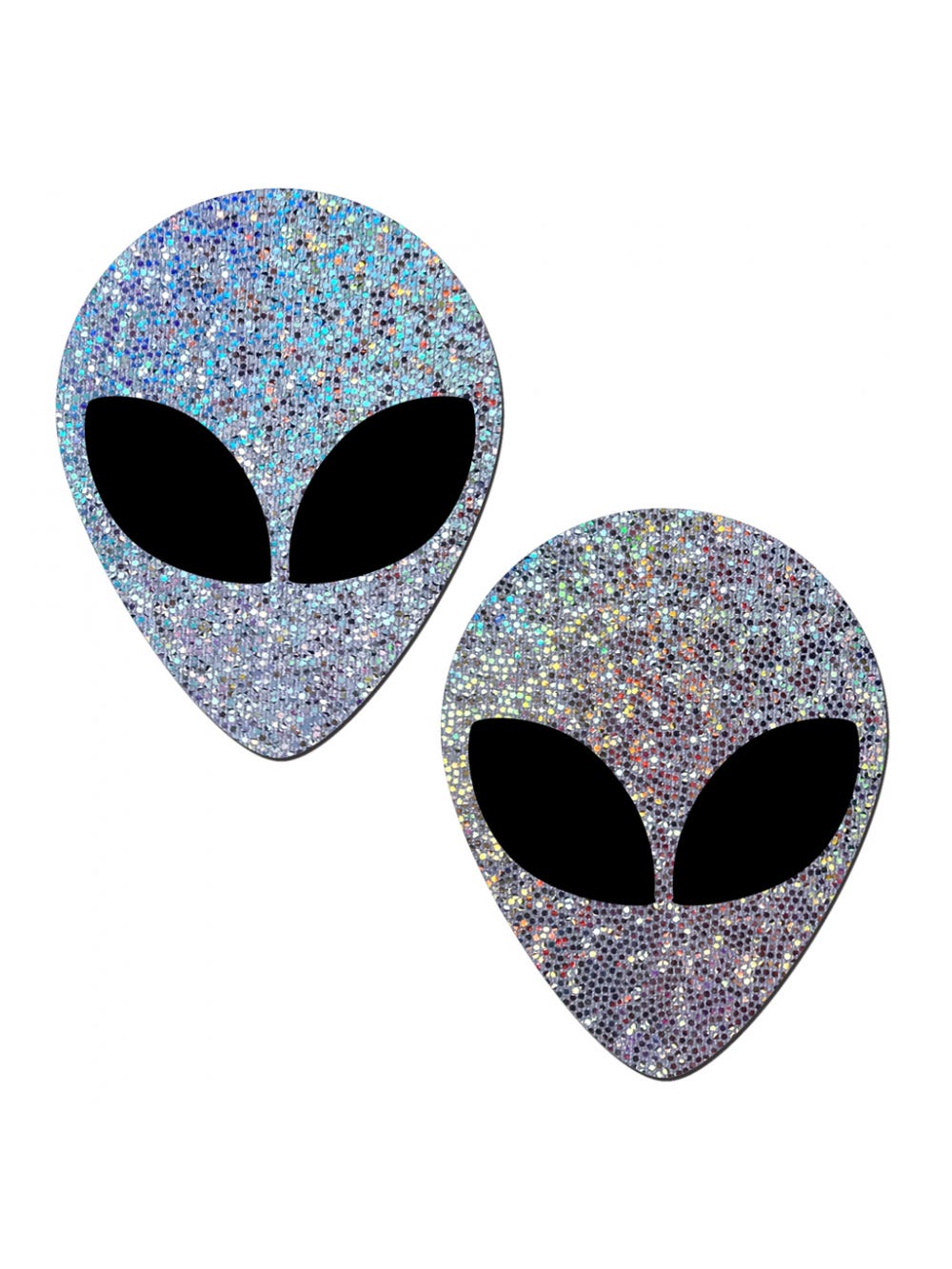 Caches-Tétons Glitter Alien Argenté main product photo