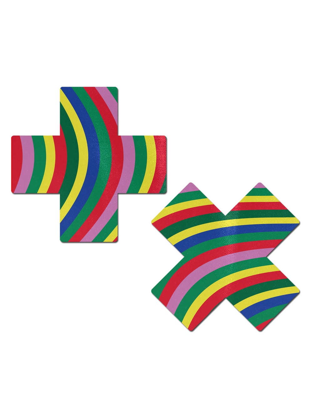 Caches-Tétons Croix Rayures Multicolores main product photo