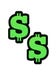 Caches-Tétons Dollar Vert Néon