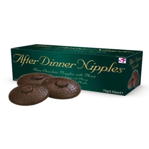 Seins en Chocolat Fourrées Menthe After Dinner Nipples
