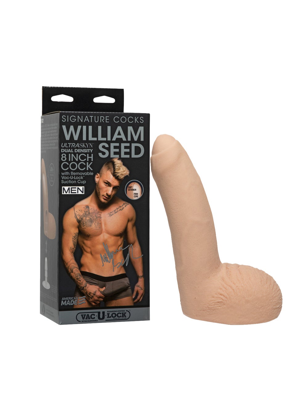 Gode avec testicules William Seed 20,3 cm Signature Cocks