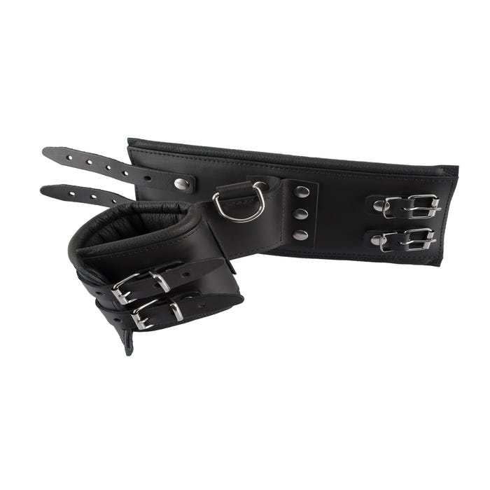 Double Menottes Poignets en Cuir