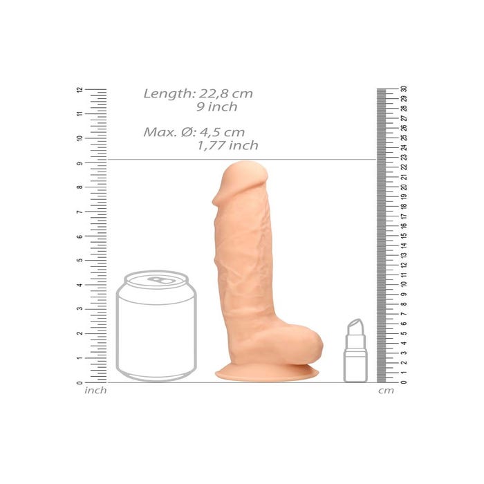 Gode avec Testicules ULTRA Dual Density 22,9 cm