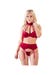 Ensemble Suspender Velours 3 Pièces Rouge