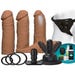 Coffret Gode Ceinture Vibrant Vac-U-Lock Dual Density UltraSkyn Set Caramel