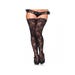 Bas Autofixants 9985 avec Motifs Floraux Noir