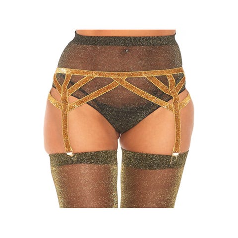 Porte-Jarretelles Lurex Brillant Doré