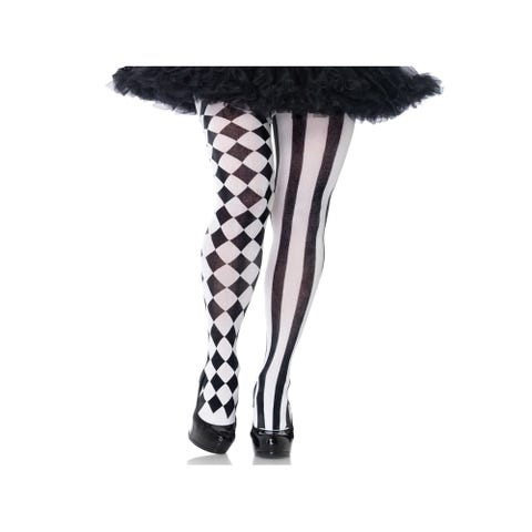 Collant Arlequin Damier et Rayures