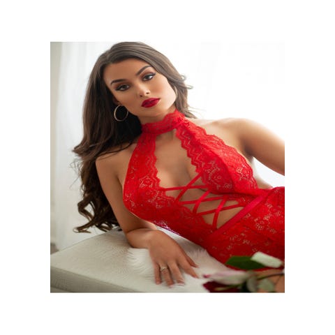 Body Ouvert 89245 Laçage Rouge 