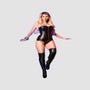 Corset en Simili Cuir CR4099 Noir