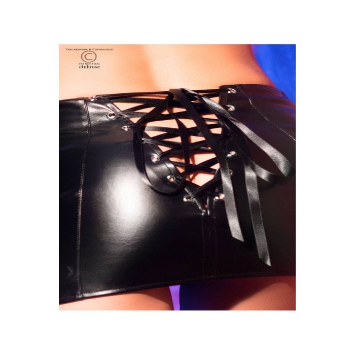 Jupe en Simili Cuir CR4089 Noir