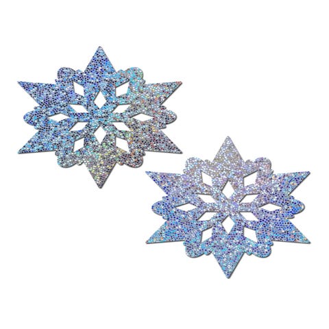 Caches-Seins Flocon de Neige Argent