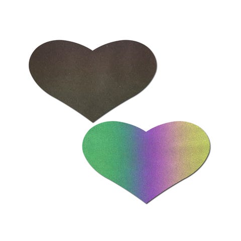 Caches-Seins Coeur Réfléchissant Arc-en-Ciel