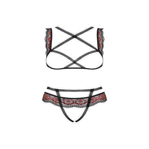 Ensemble 2 Pièces Ouvert Megies Noir & Rouge
