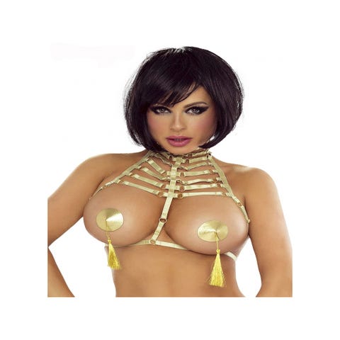 Soutien-Gorge Ouvert Harnais Or