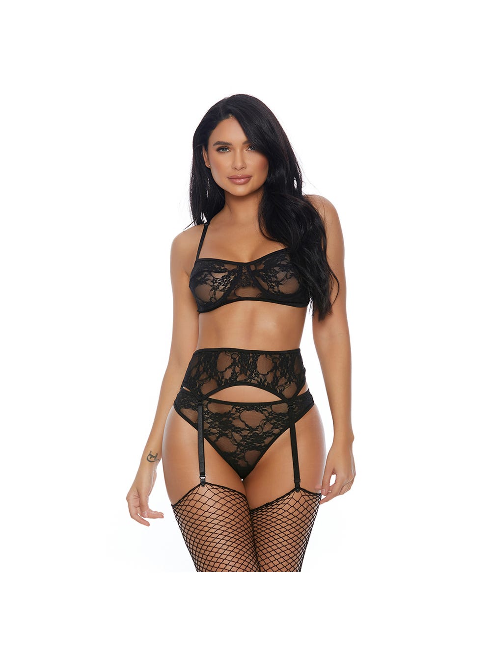 Ensemble 3 Pièces Lace Me Down Noir main product photo