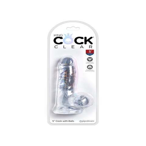 Dildo avec Testicules 12,7 cm King Cock Clear
