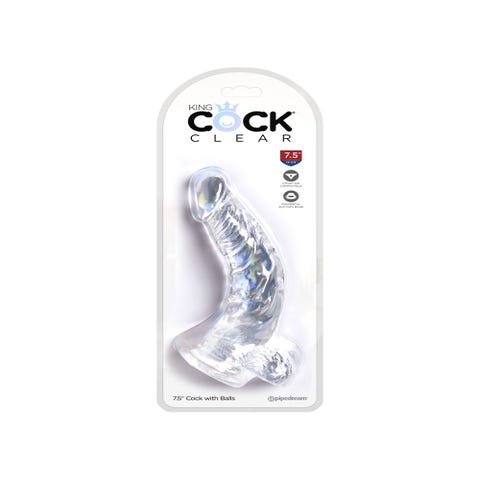 Dildo avec Testicules 19 cm King Cock Clear