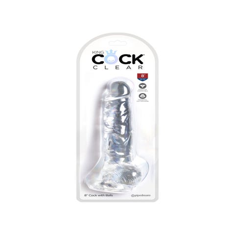 Dildo avec Testicules 20,3 cm King Cock Clear