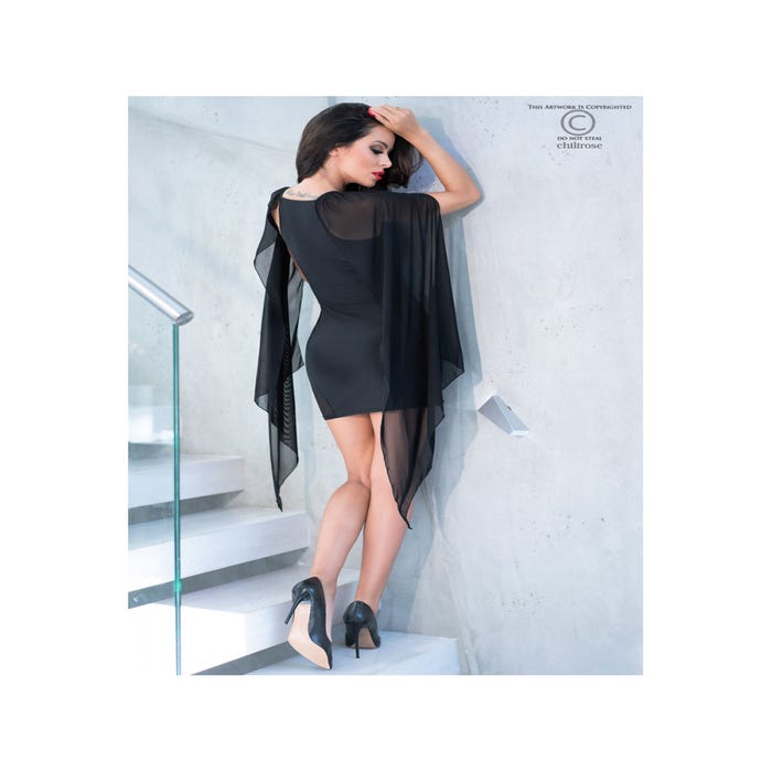 Robe Sexy avec Voile CR4329 Noir