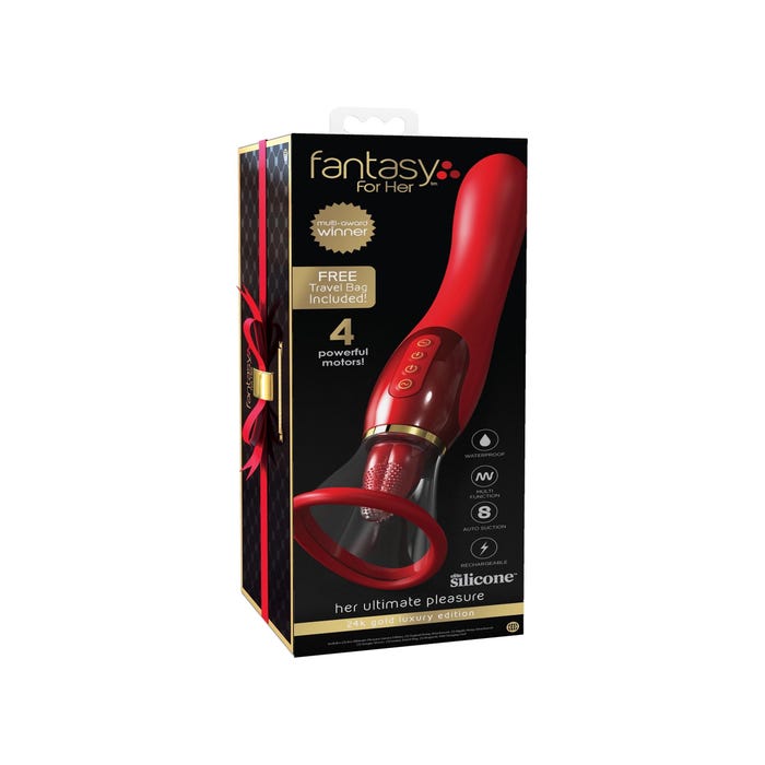 Pompe à Vagin avec Langue Vibrante Fantasy For Her Ultimate Pleasure 24K Gold Luxury Edition