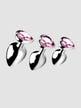 Kit de 3 Plugs Anal Métal Bijou Pink Heart Gem