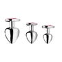 Kit de 3 Plugs Anal Métal Bijou Pink Heart Gem