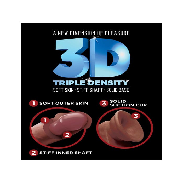 Gode Ventouse 15,2 cm Triple Density King Cock Plus 3D