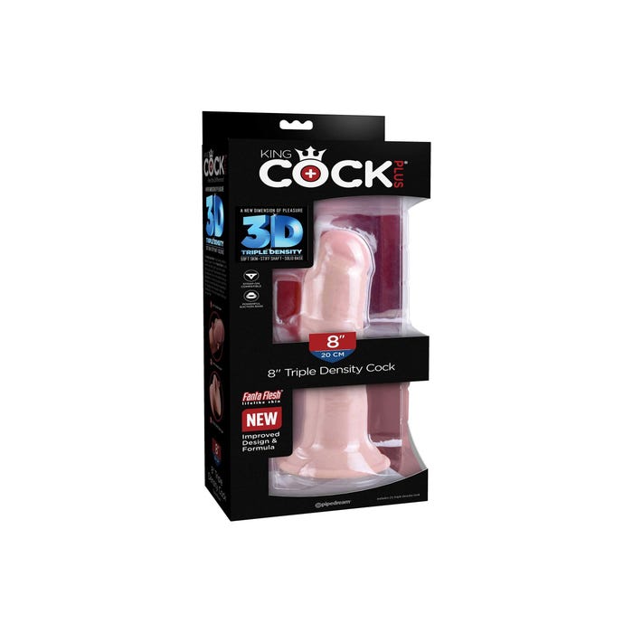 Gode Ventouse 20,3 cm Triple Density King Cock Plus 3D