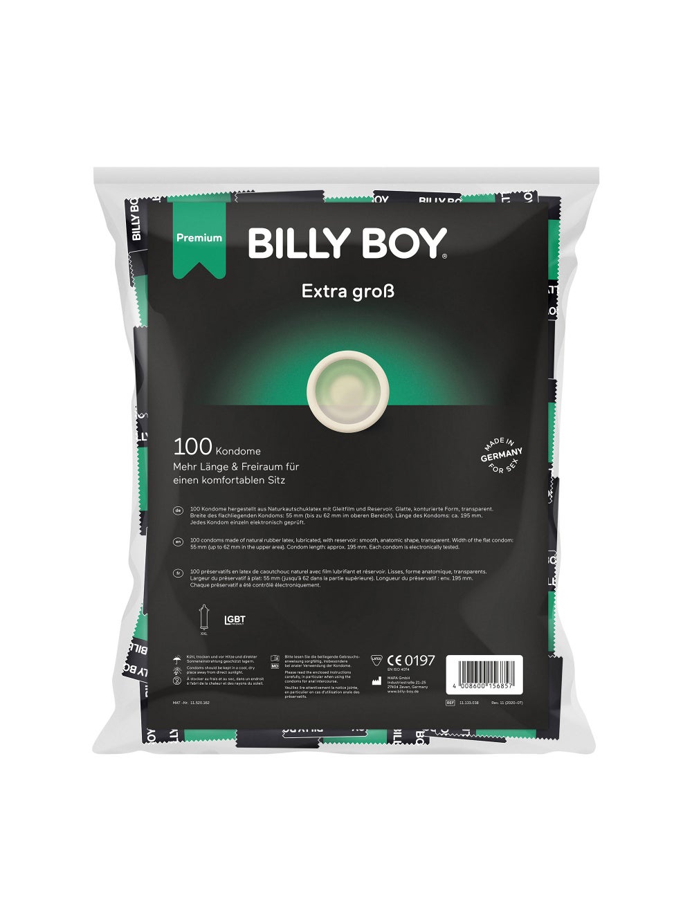 Préservatifs Billy Boy XXL Sachet de 100 2
