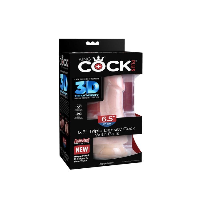 Gode avec Testicules 16,5 cm Triple Density King Cock Plus 3D
