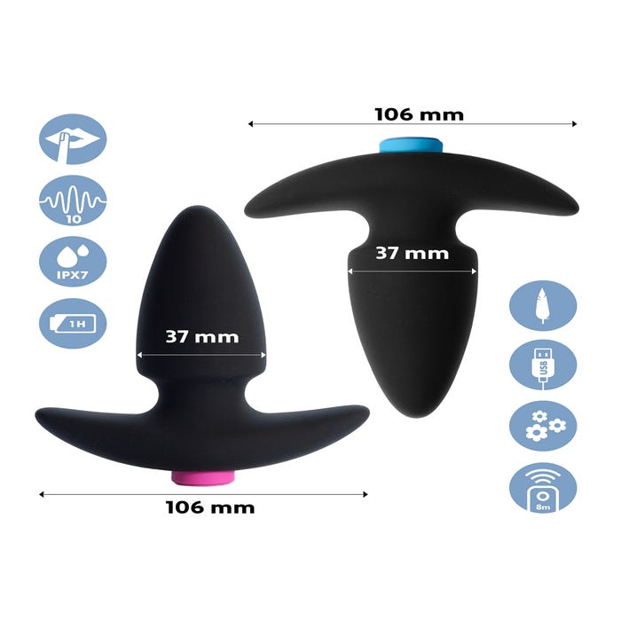 Kit de 2 Plugs Anal Vibrants Télécommandés pour Couple FunkyButts