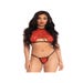 Ensemble 2 Pièces 81603 en Velours Léopard Rouge