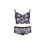 Ensemble 2 Pièces 86798 Top & Shorty Dentelle Noir