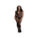 Combinaison Ouverte DES023 Dentelle Florale Noire