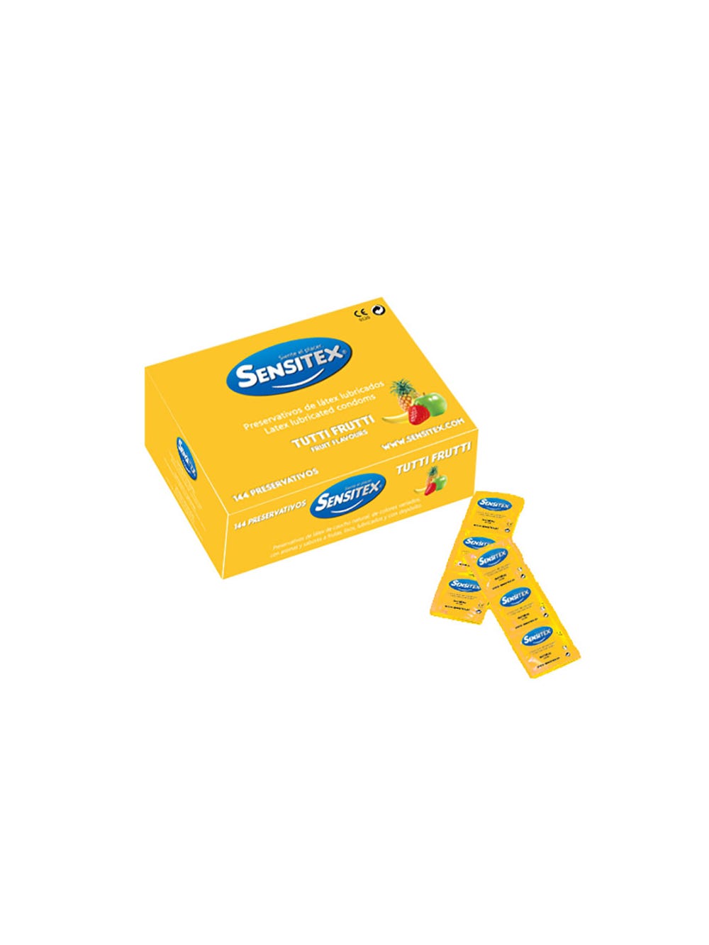 Préservatifs Sensitex Tutti Frutti Boîte de 144 main product photo