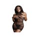 Robe Mini DES012 Col Haut & Dentelle Noire